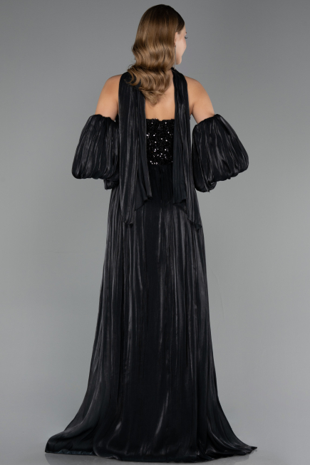 Long Black Chiffon Evening Dress ABU6533