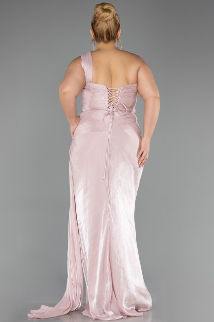Long Powder Color Chiffon Formal Plus Size Dress ABU6713
