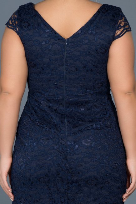 Short Navy Blue Oversized Evening Dress ABK010