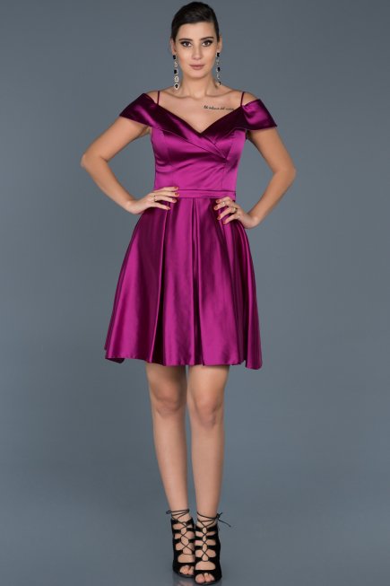 Short Satin Invitation Dress ABK309