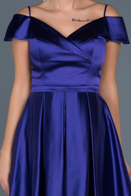 Short Purple Satin Invitation Dress ABK309