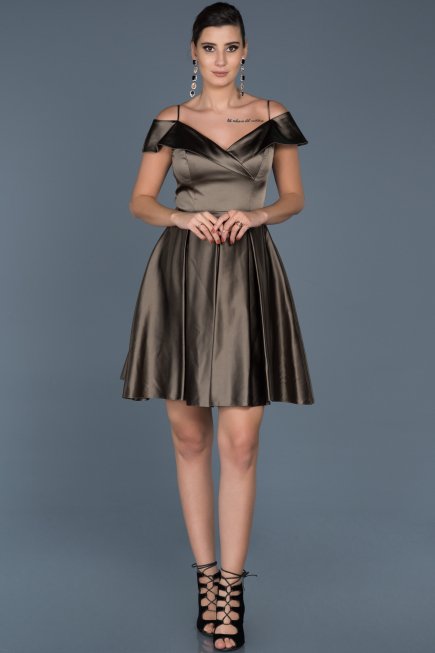 Short Mink Satin Invitation Dress ABK309