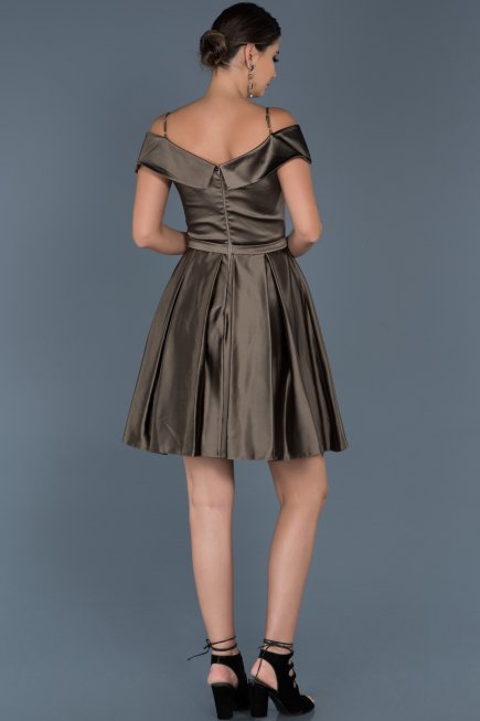 Short Mink Satin Invitation Dress ABK309