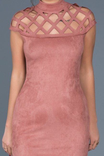 Short Powder Color Evening Dress ABK256