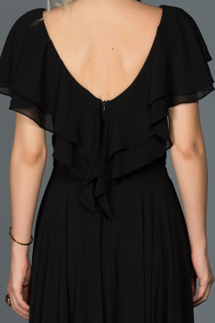 Long Black Engagement Dress ABU032