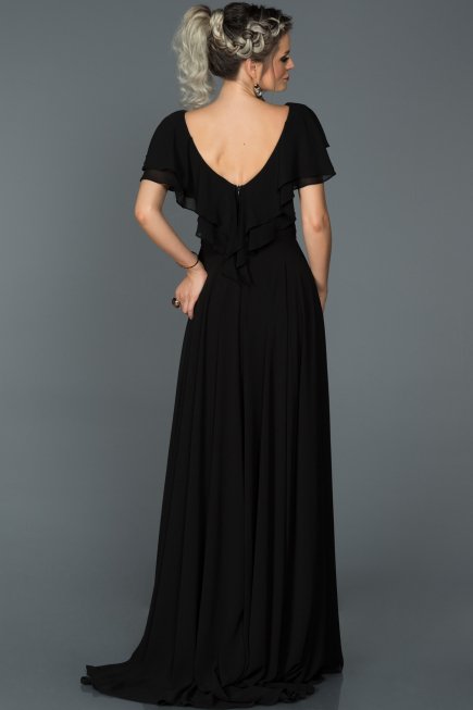 Long Black Engagement Dress ABU032