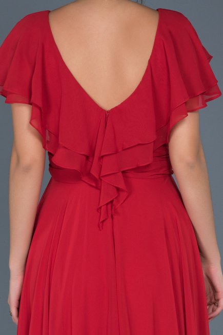 Long Red Engagement Dress ABU032