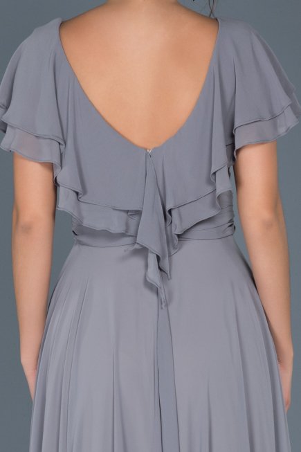 Long Grey Engagement Dress ABU032