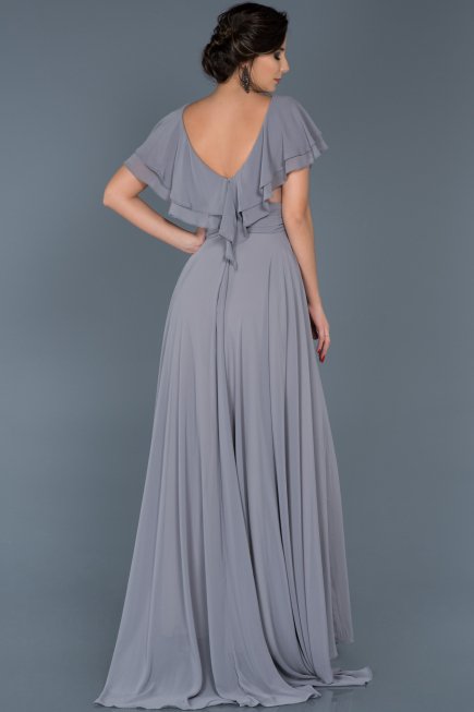 Long Grey Engagement Dress ABU032