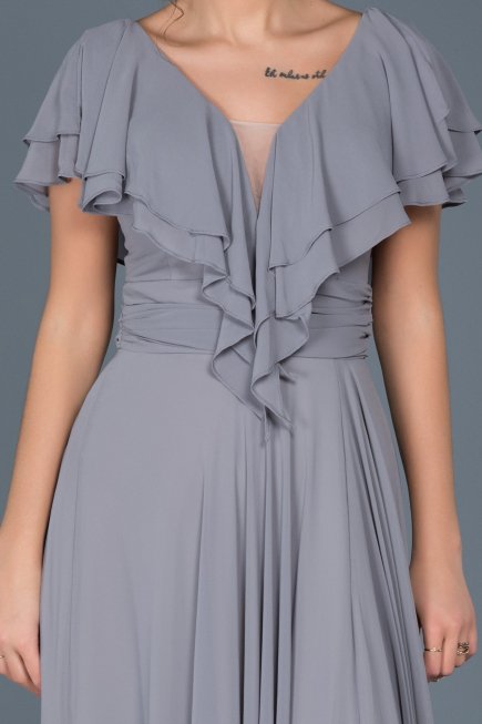 Long Grey Engagement Dress ABU032