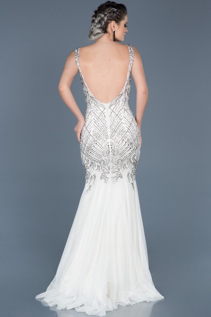 Long White Evening Dress ABU266