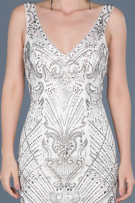 Long White Evening Dress ABU266