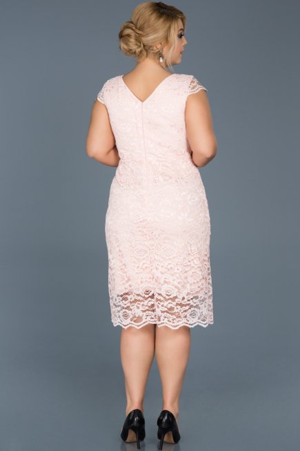Short Powder Color Oversized Evening Dress ABK010