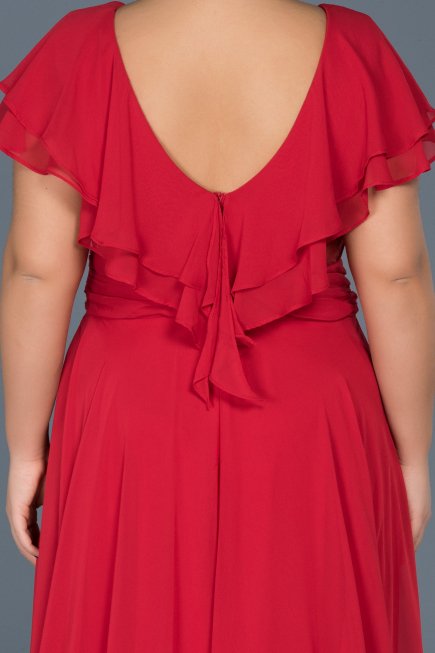 Long Red Plus Size Evening Dress ABU032
