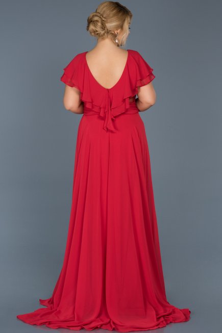 Long Red Plus Size Evening Dress ABU032