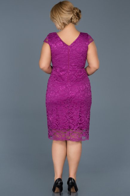 Short Purple Oversized Evening Dress ABK010