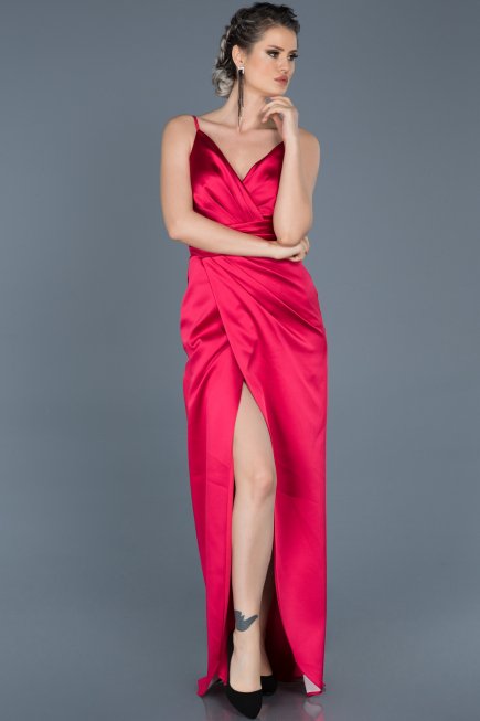 Long Fuchsia Engagement Dress ABU564