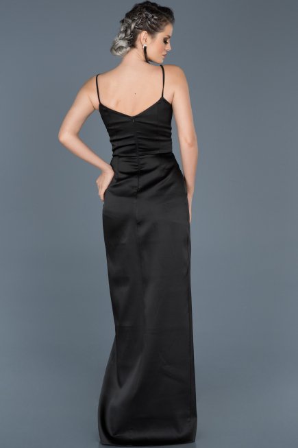 Long Black Engagement Dress ABU564