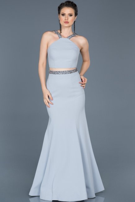 Long Grey Evening Dress ABU015