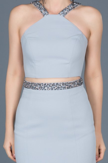 Long Grey Evening Dress ABU015