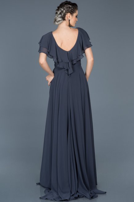 Long İndigo Engagement Dress ABU032