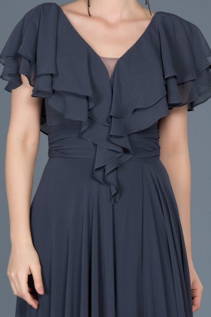 Long İndigo Engagement Dress ABU032
