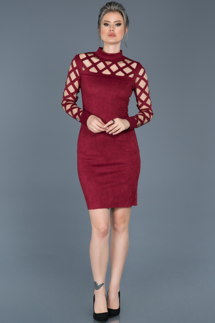Short Burgundy Evening Dress ABK257