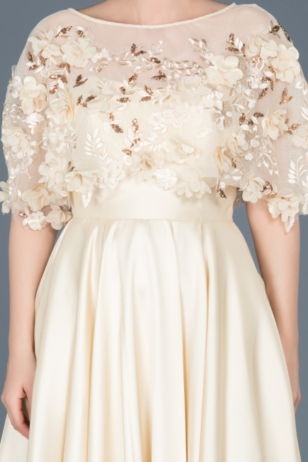 Long Beige Evening Dress ABU115