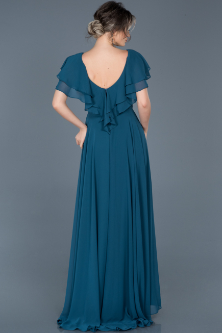 Long Oil Green Engagement Dress ABU032
