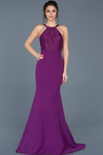 Long Purple Invitation Dress ABU600