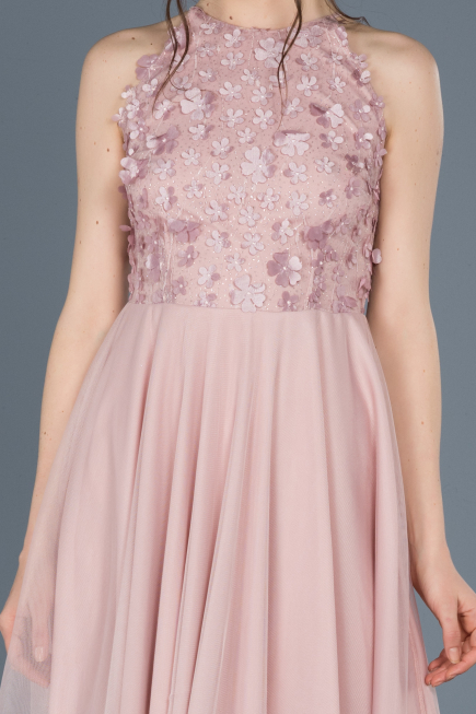 Short Powder Color Prom Gown ABK416