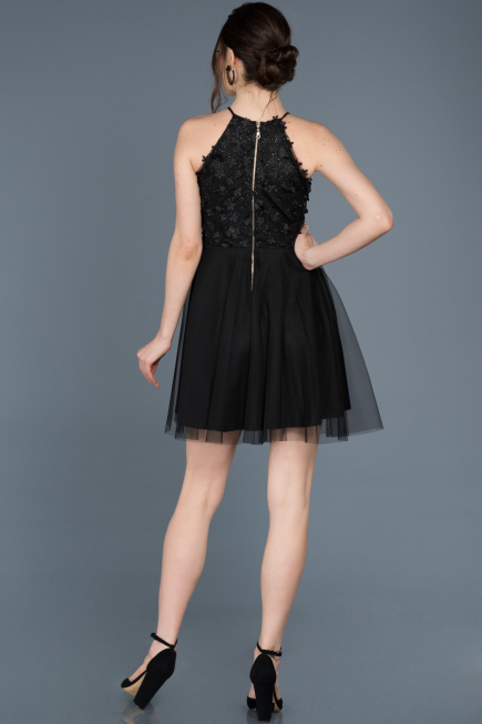 Short Black Prom Gown ABK416