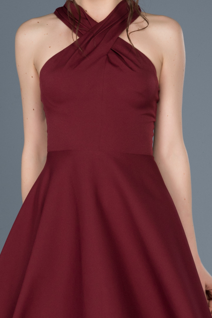 Short Burgundy Invitation Dress ABK392
