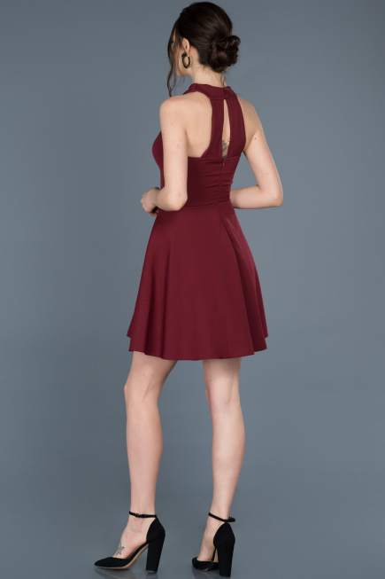 Short Burgundy Invitation Dress ABK392