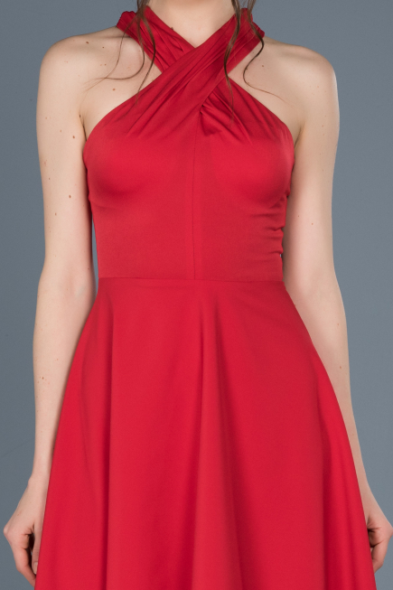 Short Red Invitation Dress ABK392