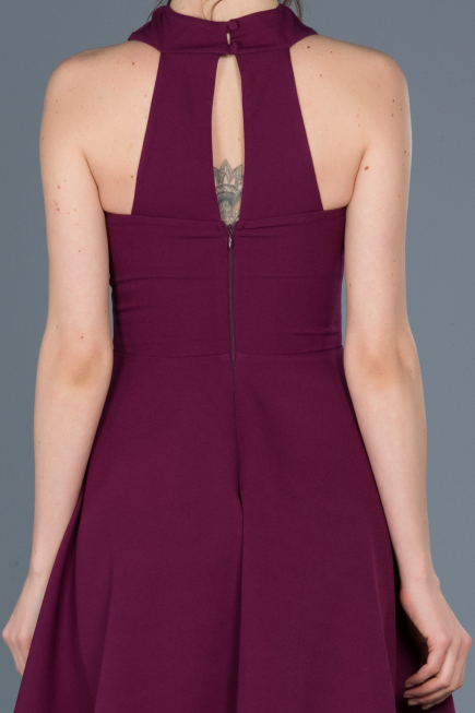 Short Plum Invitation Dress ABK392