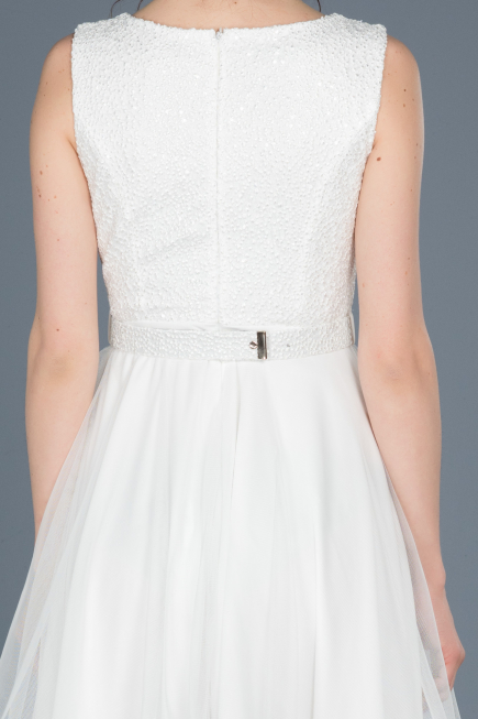 Short White Prom Gown ABK452