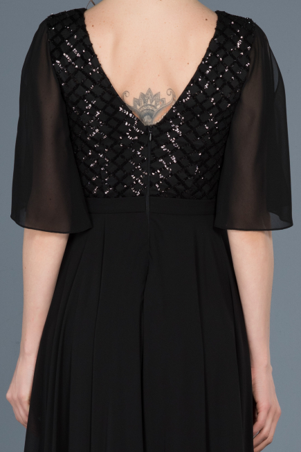 Long Black Invitation Dress ABU676