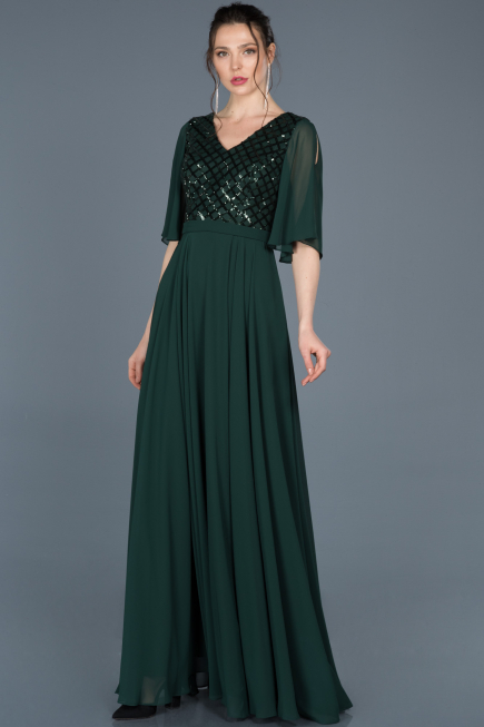 Long Emerald Green Invitation Dress ABU676