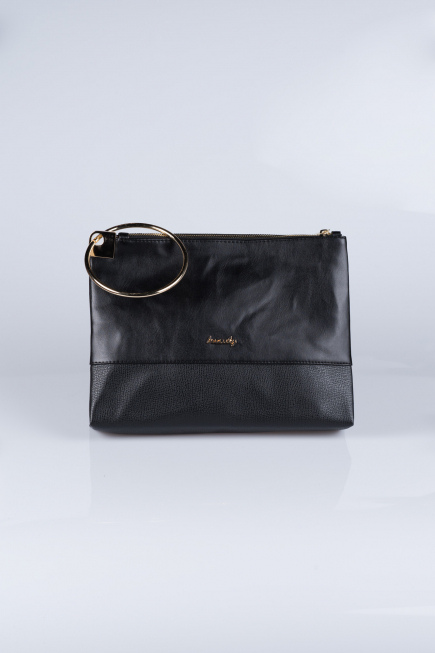 Black Leather Evening Bag V124