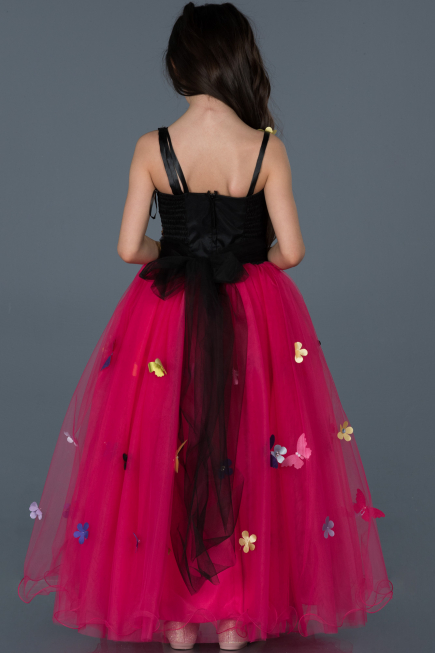 Long Fuchsia Girl Dress ABU714