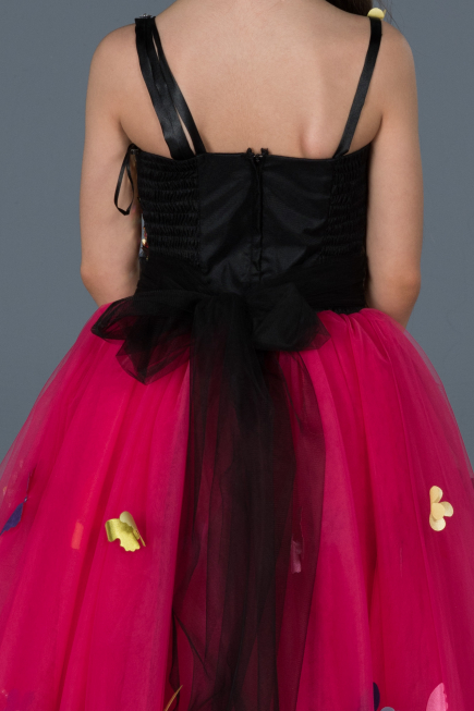 Long Fuchsia Girl Dress ABU714