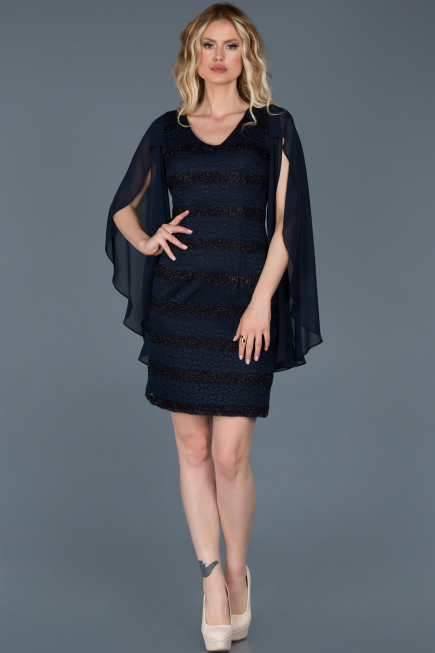 Short Navy Blue Evening Dress ABK121