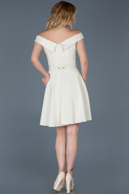 Short White Prom Gown ABK441