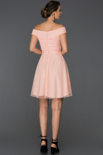 Short Powder Color Invitation Dress ABK015