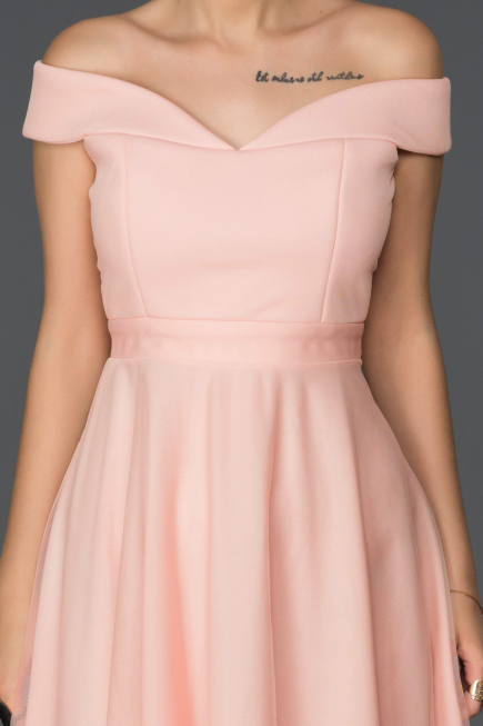 Short Powder Color Invitation Dress ABK015