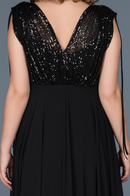 Long Black Pregnancy Evening Dress ABU746