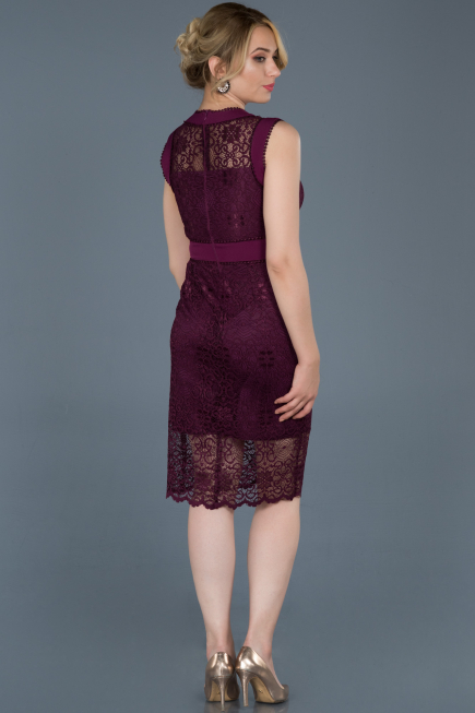 Short Plum Invitation Dress ABK510