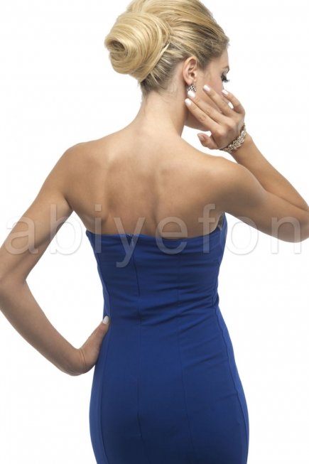Strablez Sade Uzun Abiye Elbise C6045