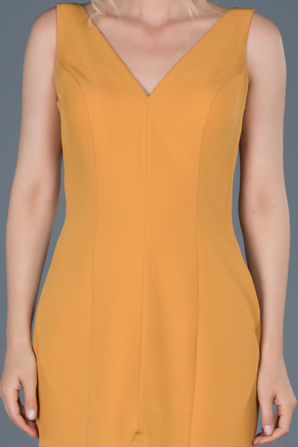 Front Short Back Long Saffron Mermaid Prom Dress ABO036